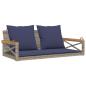 Preview: Hängebank mit Kissen Grau 109x62x40 cm Poly Rattan