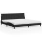 Preview: ARDEBO.de - Bett mit Matratze Schwarz 200x200 cm Samt