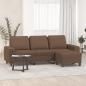 Preview: ARDEBO.de - 3-Sitzer-Sofa mit Hocker Braun 180 cm Stoff
