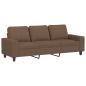 Preview: 3-Sitzer-Sofa mit Hocker Braun 180 cm Stoff