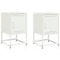 Preview: Nachttische 2 Stk. Weiß 36x39x60,5 cm Stahl