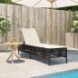Preview: Sonnenliege mit Auflage Braun Poly Rattan