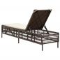 Preview: Sonnenliege mit Auflage Braun Poly Rattan