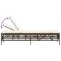 Preview: Sonnenliege mit Auflage Braun Poly Rattan