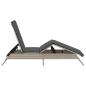 Preview: Sonnenliege mit Auflage Hellgrau Poly Rattan