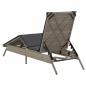 Preview: Sonnenliege mit Auflage Hellgrau Poly Rattan