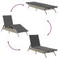 Preview: Sonnenliege mit Auflage Hellgrau Poly Rattan