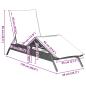 Preview: Sonnenliege mit Auflage Hellgrau Poly Rattan