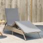 Preview: ARDEBO.de - Sonnenliege mit Auflage Beige Poly Rattan