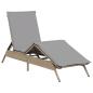 Preview: Sonnenliege mit Auflage Beige Poly Rattan