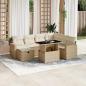 Preview: ARDEBO.de - 8-tlg. Garten-Sofagarnitur mit Kissen Beige Poly Rattan