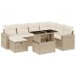 Preview: 8-tlg. Garten-Sofagarnitur mit Kissen Beige Poly Rattan