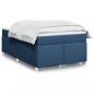 Preview: ARDEBO.de - Boxspringbett mit Matratze Blau 120x200 cm Stoff