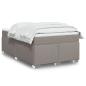 Preview: ARDEBO.de - Boxspringbett mit Matratze Taupe 120x190 cm Stoff