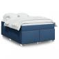 Preview: ARDEBO.de - Boxspringbett mit Matratze Blau 140x200 cm Stoff