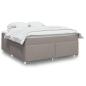 Preview: ARDEBO.de - Boxspringbett mit Matratze Taupe 180x200 cm Stoff