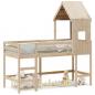 Preview: ARDEBO.de - Hochbett mit Leiter und Dach 80x200 cm Massivholz Kiefer