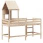 Preview: Hochbett mit Leiter und Dach 80x200 cm Massivholz Kiefer