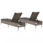 Preview: Sonnenliegen mit Auflagen 2 Stk. Grau Poly Rattan