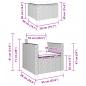 Preview: 3-tlg. Bistro-Set mit Kissen Hellgrau Poly Rattan