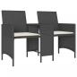 Preview: Gartensofa 2-Sitzer mit Tisch und Hockern Schwarz Poly Rattan
