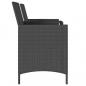 Preview: Gartensofa 2-Sitzer mit Tisch und Hockern Schwarz Poly Rattan