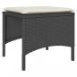 Preview: Gartensofa 2-Sitzer mit Tisch und Hockern Schwarz Poly Rattan