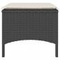 Preview: Gartensofa 2-Sitzer mit Tisch und Hockern Schwarz Poly Rattan