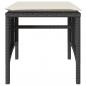 Preview: Gartensofa 2-Sitzer mit Tisch und Hockern Schwarz Poly Rattan
