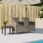 Preview: ARDEBO.de - Gartensofa 2-Sitzer mit Tisch und Kissen Grau Poly Rattan