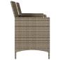 Preview: Gartensofa 2-Sitzer mit Tisch und Kissen Grau Poly Rattan