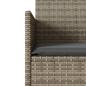 Preview: Gartensofa 2-Sitzer mit Tisch und Kissen Grau Poly Rattan