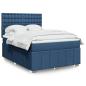 Preview: ARDEBO.de - Boxspringbett mit Matratze Blau 140x200 cm Stoff