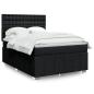 Preview: ARDEBO.de - Boxspringbett mit Matratze Schwarz 140x200 cm Stoff