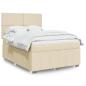 Preview: ARDEBO.de - Boxspringbett mit Matratze Creme 140x200 cm Stoff