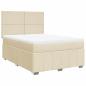 Preview: Boxspringbett mit Matratze Creme 140x200 cm Stoff