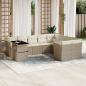 Preview: ARDEBO.de - 10-tlg. Garten-Sofagarnitur mit Kissen Beige Poly Rattan
