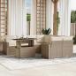 Preview: ARDEBO.de - 9-tlg. Garten-Sofagarnitur mit Kissen Beige Poly Rattan