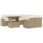 Preview: 9-tlg. Garten-Sofagarnitur mit Kissen Beige Poly Rattan