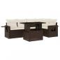 Preview: 6-tlg. Garten-Sofagarnitur mit Kissen Braun Poly Rattan