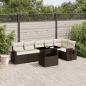 Preview: ARDEBO.de - 7-tlg. Garten-Sofagarnitur mit Kissen Braun Poly Rattan