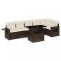 Preview: 7-tlg. Garten-Sofagarnitur mit Kissen Braun Poly Rattan