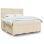 Preview: ARDEBO.de - Boxspringbett mit Matratze Creme 180x200 cm Stoff