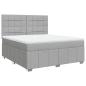 Preview: Boxspringbett mit Matratze Hellgrau 180x200 cm Stoff