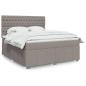 Preview: ARDEBO.de - Boxspringbett mit Matratze Taupe 180x200 cm Stoff