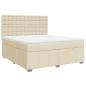 Preview: Boxspringbett mit Matratze Creme 180x200 cm Stoff