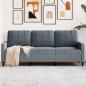 Preview: ARDEBO.de - 3-Sitzer-Sofa Dunkelgrau 180 cm Samt