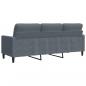 Preview: 3-Sitzer-Sofa Dunkelgrau 180 cm Samt