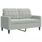 Preview: 2-Sitzer-Sofa Hellgrau 120 cm Samt