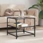 Preview: ARDEBO.de - Couchtisch mit Glasplatte Schwarz 50x50x45 cm Stahl